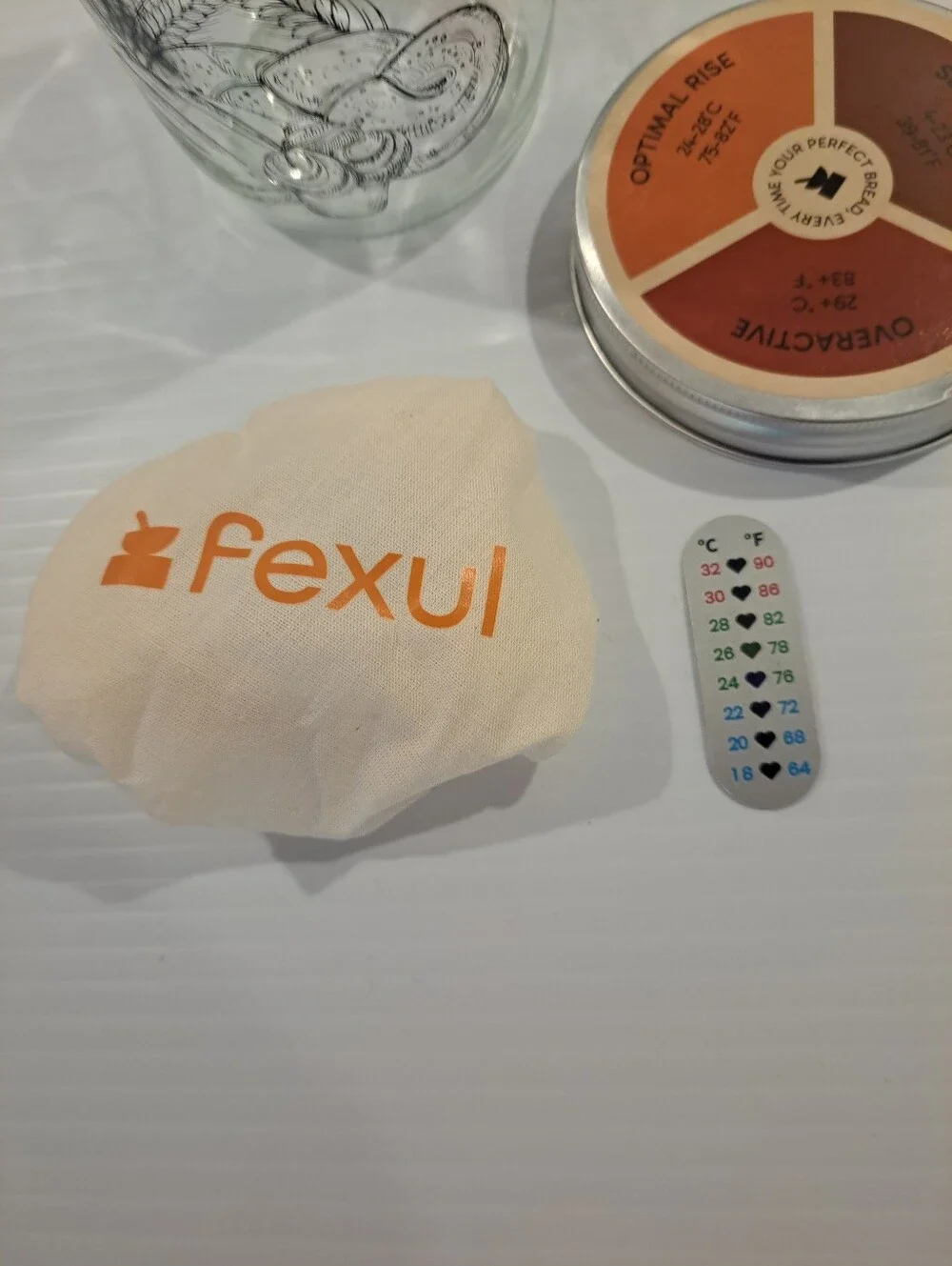 Sourdough Starter Kit. Jar, Tracking, Temperature, Lid & Cover. New